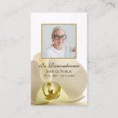 Orchidee Bloem op Witte Begrafenis Gebed Visitekaartje (Voorkant)