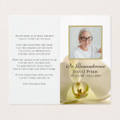 Orchidee Bloem op Witte Begrafenis Gebed Visitekaartje (Buitenkant ongevouwen)