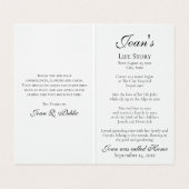 Orchidee Bloem op Witte Begrafenis Gebed Visitekaartje (Binnenkant ongevouwen)