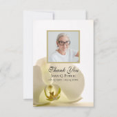 Orchidee Bloem op Witte Begrafenis Memorial Sympat Bedankkaart (Voorkant)