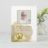 Orchidee Bloem op Witte Begrafenisdienst Programmakaart (Staand voorkant)