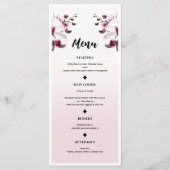 Orchidee Bloem Roze & Wit Bruiloft Menu (Voorkant)