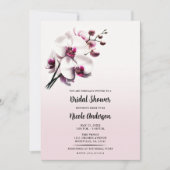 Orchidee Bloem Roze & Witte Bruidsdouche Kaart (Voorkant)
