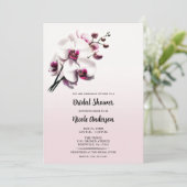 Orchidee Bloem Roze & Witte Bruidsdouche Kaart (Staand voorkant)