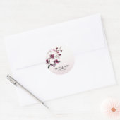 Orchidee Bloem Roze & Witte Bruiloft Ronde Sticker (Envelop)