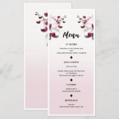 Orchidee Bloem Roze & Witte Trouwmenu Menu (Voorkant / Achterkant)