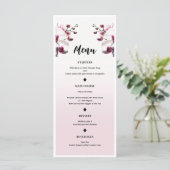 Orchidee Bloem Roze & Witte Trouwmenu Menu (Staand voorkant)