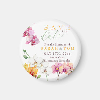Orchidee Bloem Save the Date Magneet