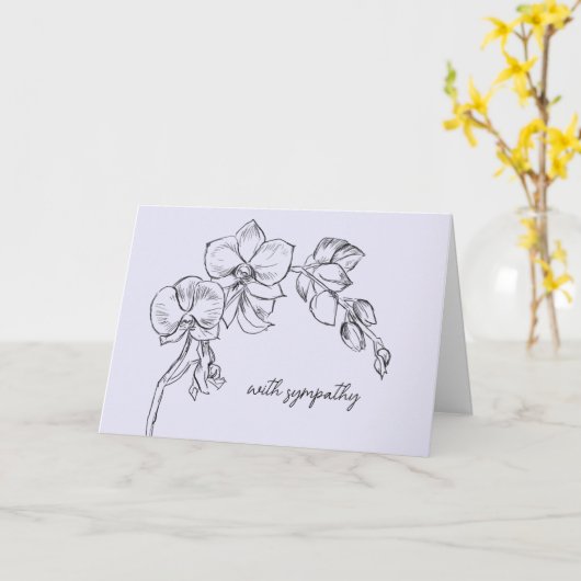 Orchidee bloem sympathie kaart verlies begrafenis  (Gele Bloem)