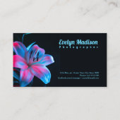 Orchidee bloem tegen zwarte gue65567 visitekaartje (Achterkant)