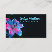 Orchidee bloem tegen zwarte gue65567 visitekaartje (Voorkant)