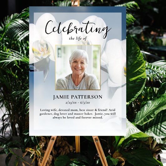 Orchidee Bloem Viering van het Leven Foto, Begrafe Poster