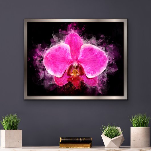 Orchidee bloem waterverf - roze bb 02 foto afdruk