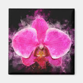 Orchidee bloem waterverf - roze bb 02 magneet (Voorkant)