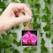 Orchidee bloem waterverf - roze bb 02 sleutelhanger (Hand)