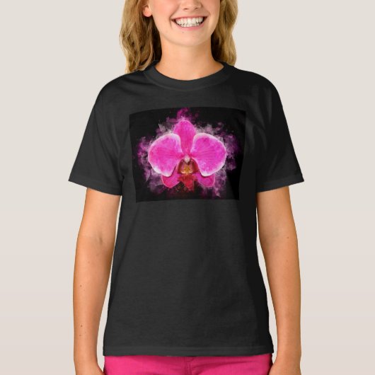 Orchidee bloem waterverf - roze bb 02 t-shirt (Voorkant)