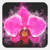 Orchidee bloem waterverf - roze bb 02 vierkante sticker (Voorkant)