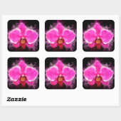 Orchidee bloem waterverf - roze bb 02 vierkante sticker (Vel)