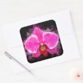 Orchidee bloem waterverf - roze bb 02 vierkante sticker (Envelop)