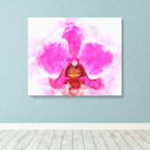 Orchidee bloem waterverf - roze wb 02 canvas afdruk (Insitu (Houten vloer))