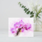 Orchidee bloem waterverf - roze wb 03 briefkaart (Staand voorkant)