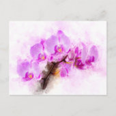 Orchidee bloem waterverf - roze wb 03 briefkaart (Voorkant)
