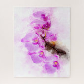 Orchidee bloem waterverf - roze wb 03 legpuzzel (Verticaal)