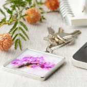 Orchidee bloem waterverf - roze wb 03 sleutelhanger (Zijkant)