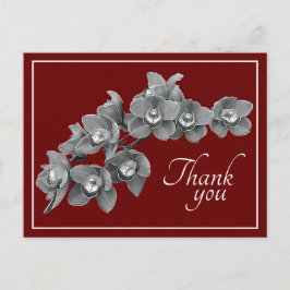 Orchidee Bloem Zwart & Wit Rood Achtergrond Dank J Briefkaart