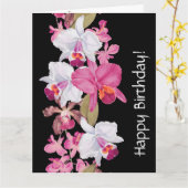 Orchidee Bloemen Bloemen Verjaardag Groot Wenskaar Kaart (Gele Bloem)