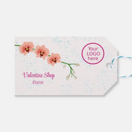 Orchidee Bloemen Bloemist Bedrijf Cadeaulabel (Voorkant (Horizontaal))