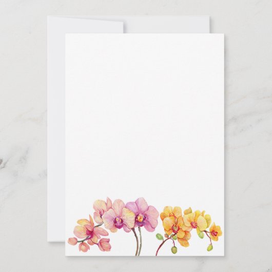 Orchidee Bloemen Bruids Uitnodiging (Achterkant)
