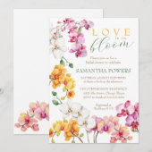 Orchidee Bloemen Bruids Uitnodiging (Voorkant / Achterkant)