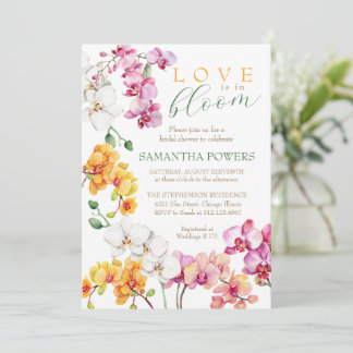 Orchidee Bloemen Bruids Uitnodiging