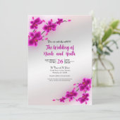 Orchidee Bloemen Elegante Bloemen Bloemen Bruiloft Kaart (Staand voorkant)