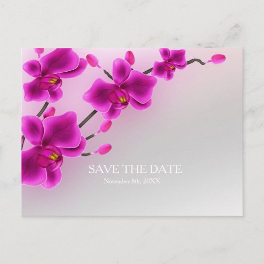 Orchidee Bloemen Elegante Bloemen Save the Date Aankondigingskaart (Voorkant)