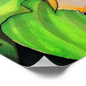 Orchidee bloemen groen en geel poster (Hoek)