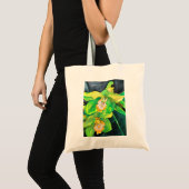 Orchidee bloemen groen en geel tote bag (Voorkant (product))