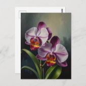 Orchidee bloemen olieverfschilderij briefkaart (Voorkant / Achterkant)