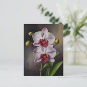 Orchidee bloemen olieverfschilderij briefkaart (Staand voorkant)