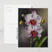 Orchidee bloemen olieverfschilderij briefkaart (Voorkant / Achterkant)