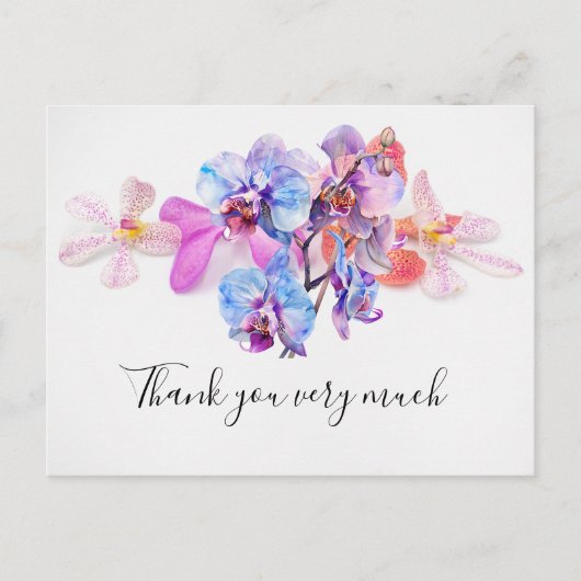 Orchidee bloemen op witte achtergrond Hartelijk da Briefkaart (Voorkant)