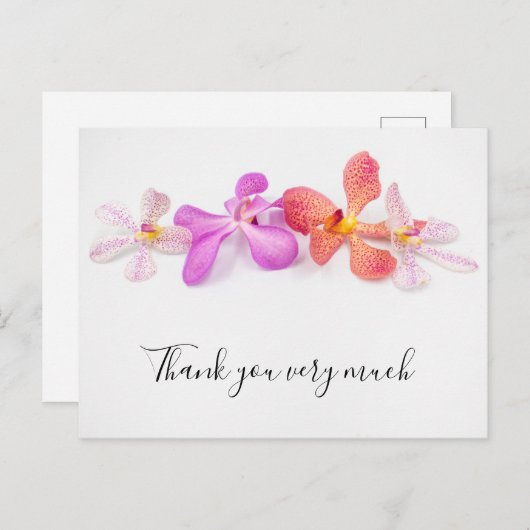 Orchidee bloemen op witte achtergrond Hartelijk da Briefkaart (Voorkant / Achterkant)