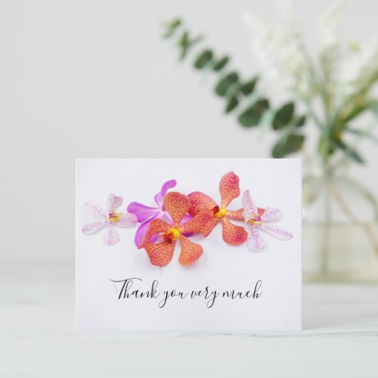 Orchidee bloemen op witte achtergrond Hartelijk da Briefkaart (Staand voorkant)
