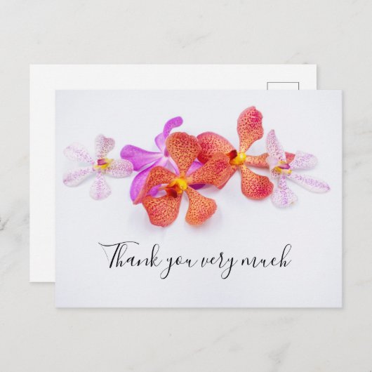 Orchidee bloemen op witte achtergrond Hartelijk da Briefkaart (Voorkant / Achterkant)