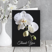 Orchidee bloemen op zwart sympathie bedankkaart