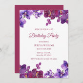 Orchidee bloemen verjaardagsfeestje kaart (Voorkant / Achterkant)