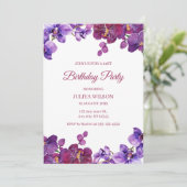 Orchidee bloemen verjaardagsfeestje kaart (Staand voorkant)