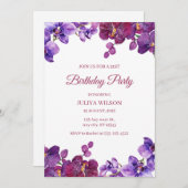 Orchidee bloemen verjaardagsfeestje kaart (Voorkant / Achterkant)