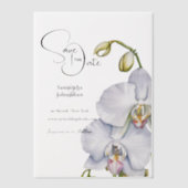 Orchidee bloemen witte bloemblaadjes save the date vellum uitnodigingen (Voorkant)